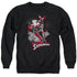 JLA/SUPERMAN RED &AMP; GRAY - ADULT CREWNECK SWEATSHIRT - BLACK