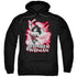 JLA/WONDER WOMAN RED &AMP; GRAY - ADULT PULLOVER HOODIE - BLACK