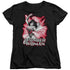 JLA/WONDER WOMAN RED & GRAY - S/S WOMENS TEE - BLACK