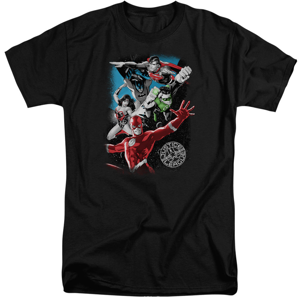 JLA/GALACTIC ATTACK - S/S ADULT TALL 18/1 - BLACK