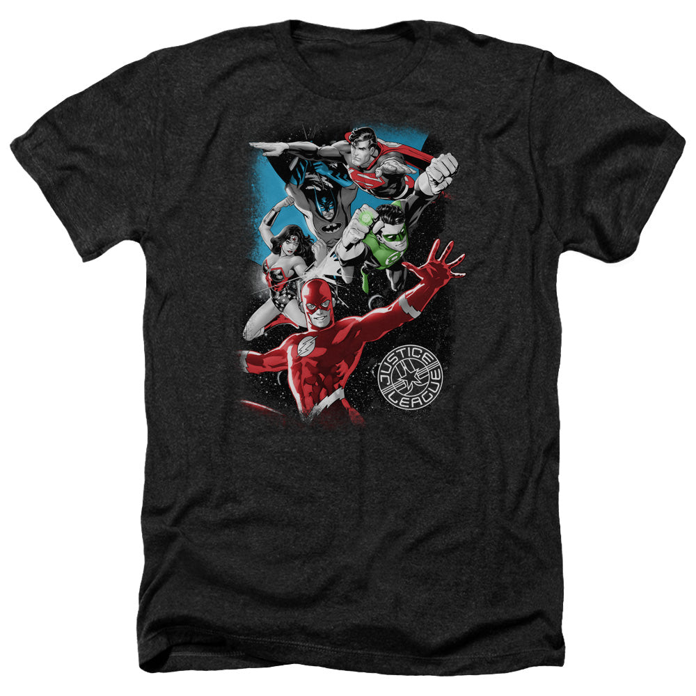 JLA/GALACTIC ATTACK - ADULT HEATHER - BLACK