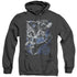 JLA/GALACTIC ATTACK NEBULA - ADULT HEATHER HOODIE - BLACK