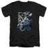JLA/GALACTIC ATTACK NEBULA - S/S ADULT V-NECK 30/1 - BLACK