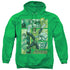 JLA/GREEN LANTERN PANELS - ADULT PULLOVER HOODIE - KELLY GREEN