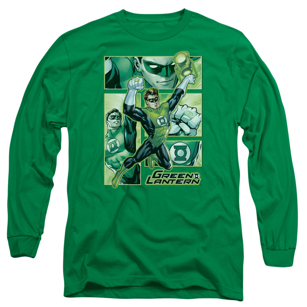 JLA/GREEN LANTERN PANELS - L/S ADULT 18/1 - KELLY GREEN