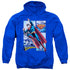 JLA/SUPERMAN PANELS - ADULT PULLOVER HOODIE - ROYAL BLUE