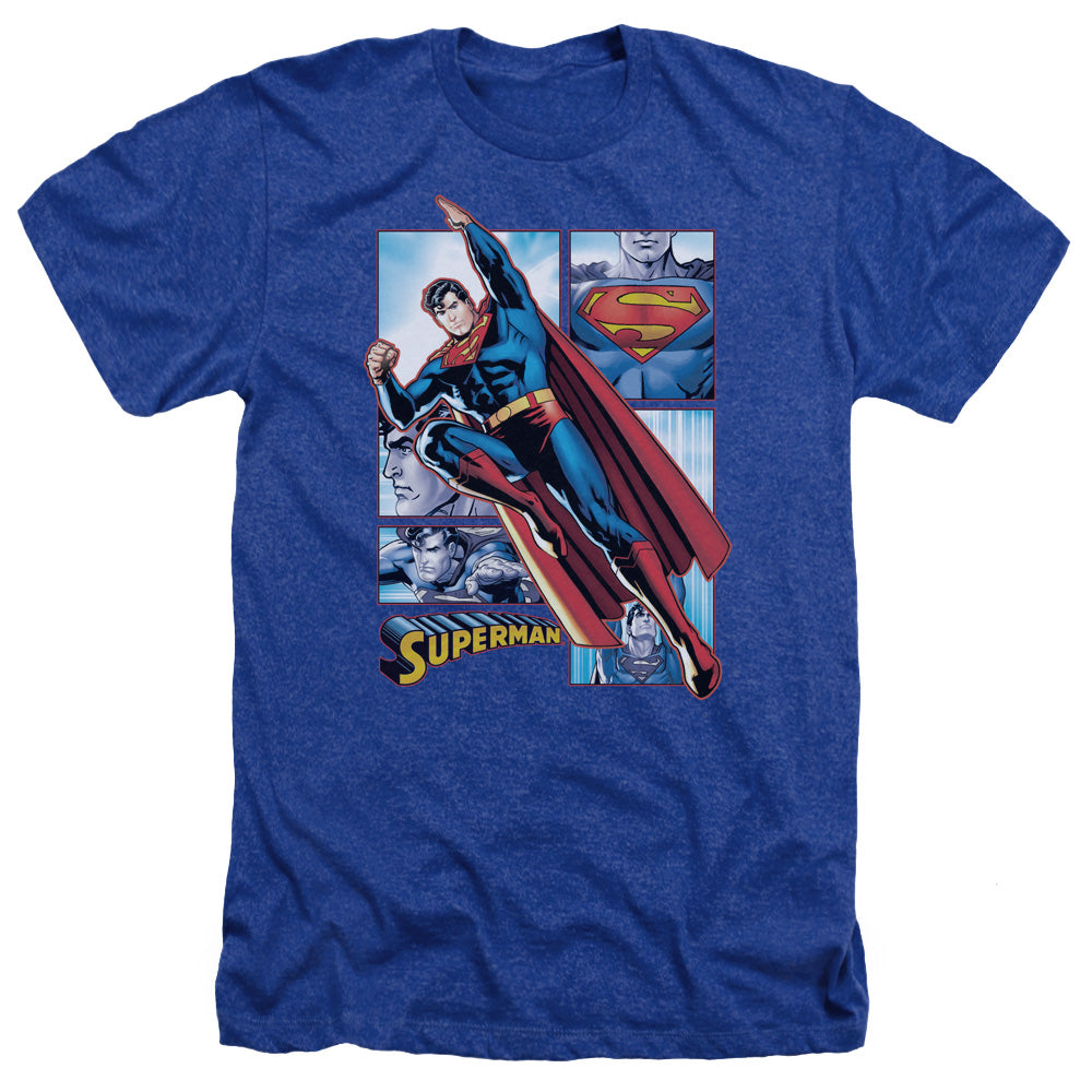 JLA/SUPERMAN PANELS - ADULT HEATHER - ROYAL BLUE