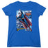 JLA/SUPERMAN PANELS - S/S WOMENS TEE - ROYAL BLUE