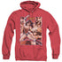 JLA/WONDER WOMAN PANELS - ADULT HEATHER HOODIE - RED