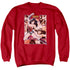 JLA/WONDER WOMAN PANELS - ADULT CREWNECK SWEATSHIRT - RED