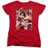 JLA/WONDER WOMAN PANELS - S/S WOMENS TEE - RED