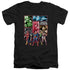 JLA/JUSTICE LEAGUE PANELS - S/S ADULT V-NECK 30/1 - BLACK