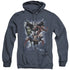 JLA/THE COMING STORM - ADULT HEATHER HOODIE - NAVY