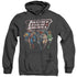 JLA/CHARGING JUSTICE - ADULT HEATHER HOODIE - BLACK
