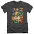 JLA/HERO BOXES - S/S ADULT V-NECK 30/1 - CHARCOAL