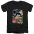 JLA/UP CLOSE AND PERSONAL - S/S ADULT V-NECK 30/1 - BLACK