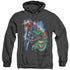JLA/HEROES UNITE - ADULT HEATHER HOODIE - BLACK