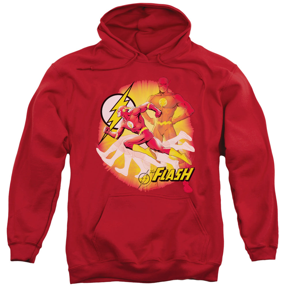 JLA/LIGHTNING FAST - ADULT PULLOVER HOODIE - RED
