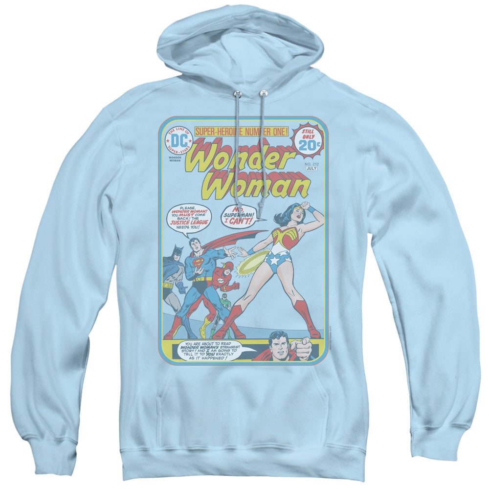 JLA/WW #212 COVER - ADULT PULLOVER HOODIE - LIGHT BLUE