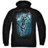 JLA/BLACK LIGHTNING BOLTS - ADULT PULLOVER HOODIE - BLACK