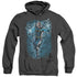JLA/BLACK LIGHTNING BOLTS - ADULT HEATHER HOODIE - BLACK
