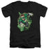 JLA/GREEN LANTERN ENERGY - S/S ADULT V-NECK 30/1 - BLACK