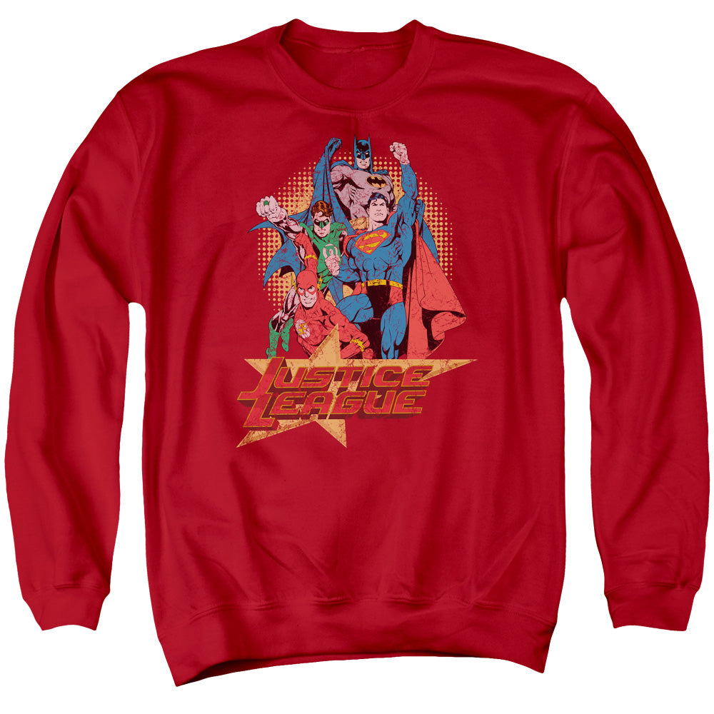 JLA/RAISE YOUR FIST - ADULT CREWNECK SWEATSHIRT - RED