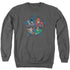 JLA/FOUR HEROES - ADULT CREWNECK SWEATSHIRT - CHARCOAL