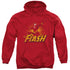JLA/FLASH ROUGH DISTRESS - ADULT PULLOVER HOODIE - RED