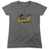 JLA/BATMAN ROUGH DISTRESS - S/S WOMENS TEE - CHARCOAL