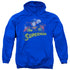JLA/SUPERMAN ROUGH DISTRESS - ADULT PULLOVER HOODIE - ROYAL BLUE