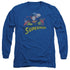 JLA/SUPERMAN ROUGH DISTRESS - L/S ADULT 18/1 - ROYAL BLUE