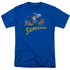 JLA/SUPERMAN ROUGH DISTRESS - S/S ADULT 18/1 - ROYAL BLUE