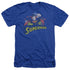 JLA/SUPERMAN ROUGH DISTRESS - ADULT HEATHER - ROYAL BLUE