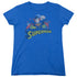 JLA/SUPERMAN ROUGH DISTRESS - S/S WOMENS TEE - ROYAL BLUE