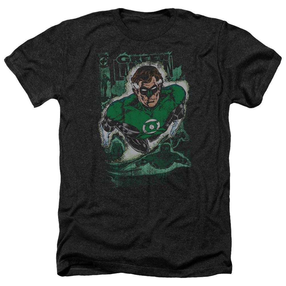 JLA/GREEN LANTERN #1 DISTRESS - ADULT HEATHER - BLACK