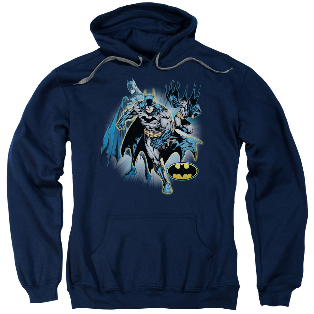 JLA/BATMAN COLLAGE - ADULT PULLOVER HOODIE - NAVY
