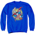 JLA/SUPERMAN COLLAGE - ADULT CREWNECK SWEATSHIRT - ROYAL BLUE