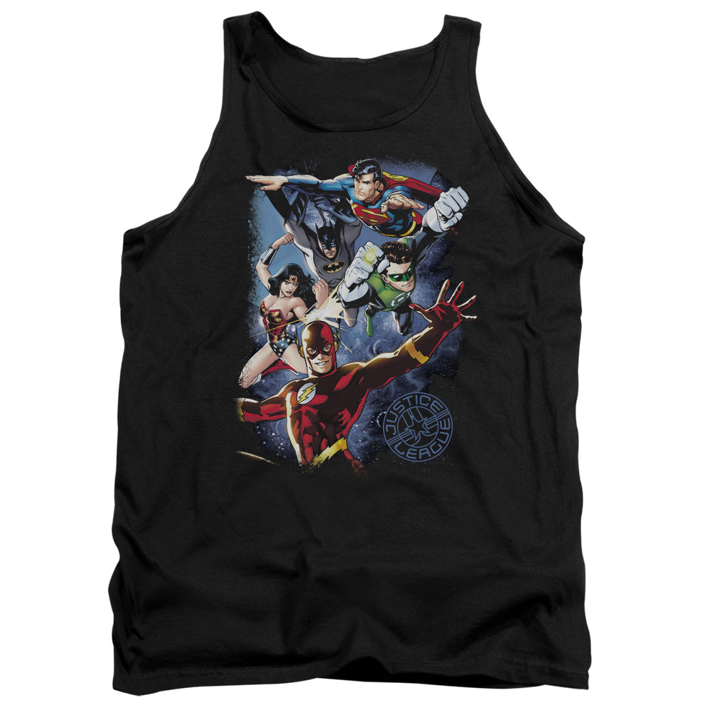 JLA/GALACTIC ATTACK COLOR - ADULT TANK - BLACK