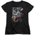 JLA/GALACTIC ATTACK COLOR - S/S WOMENS TEE - BLACK