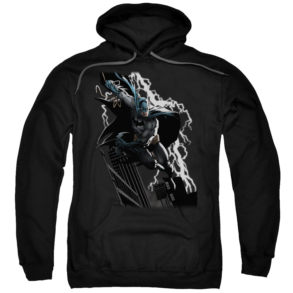 JLA/LIGHTING CRASHES - ADULT PULLOVER HOODIE - BLACK