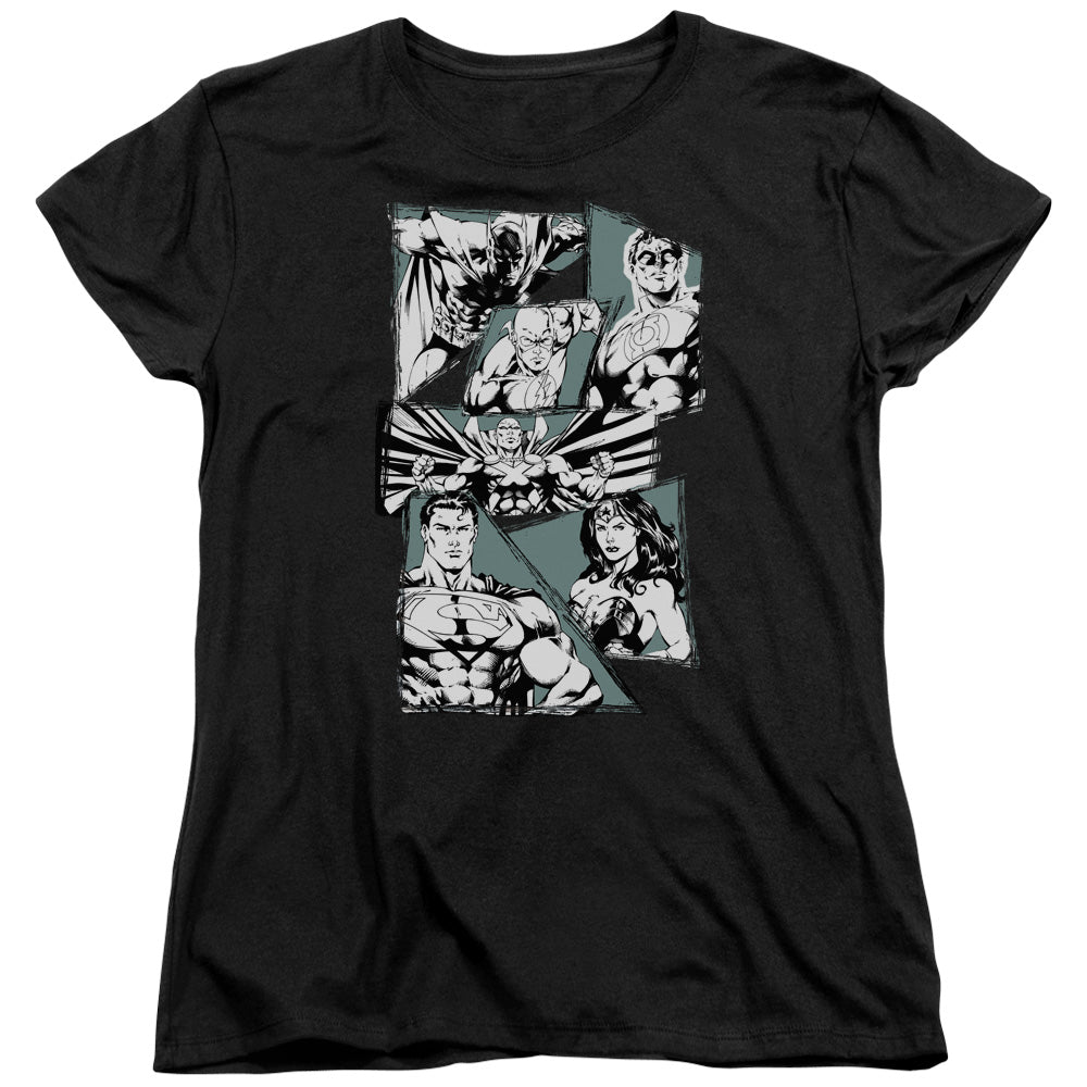 JLA/A MIGHTY LEAGUE - S/S WOMENS TEE - BLACK