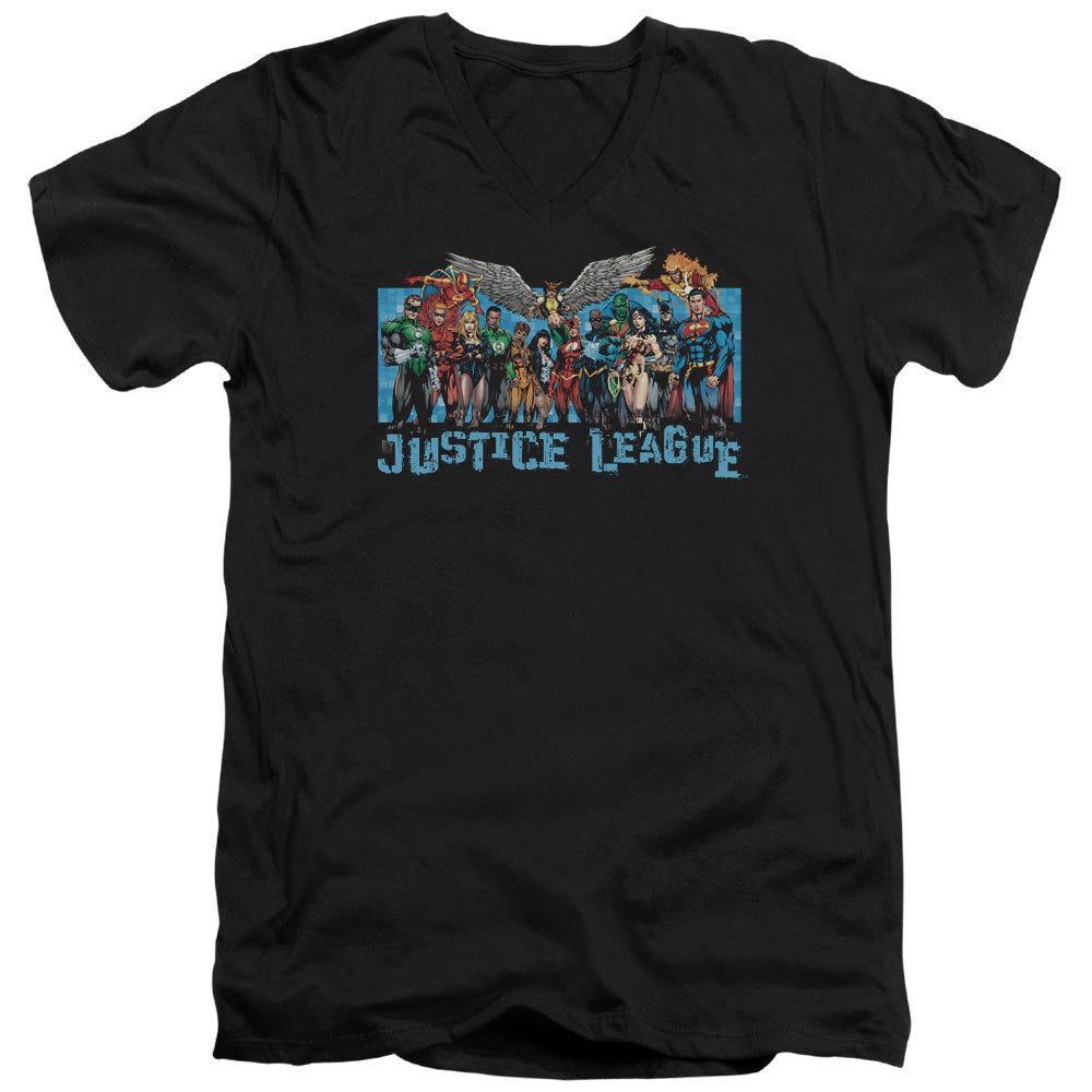 JLA/LEAGUE LINEUP - S/S ADULT V-NECK 30/1 - BLACK