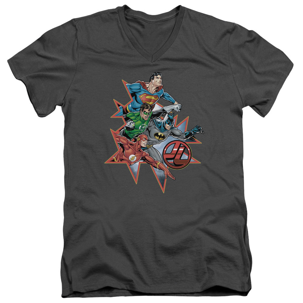 JLA/STARBURST - S/S ADULT V-NECK 30/1 - CHARCOAL
