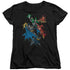 JLA/ACTION STARS - S/S WOMENS TEE - BLACK
