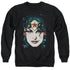 DCO JLA/WONDER WOMAN HEAD - ADULT CREWNECK SWEATSHIRT - BLACK