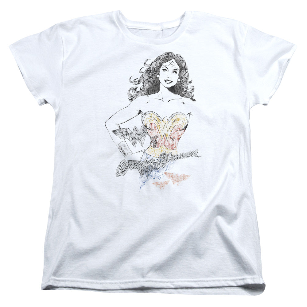 DCO JLA/WONDER SQUIGGLES - S/S WOMENS TEE - WHITE