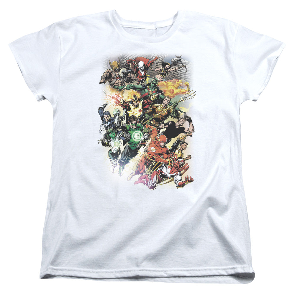 JLA/BRIGHTEST DAY #0 - S/S WOMENS TEE - WHITE