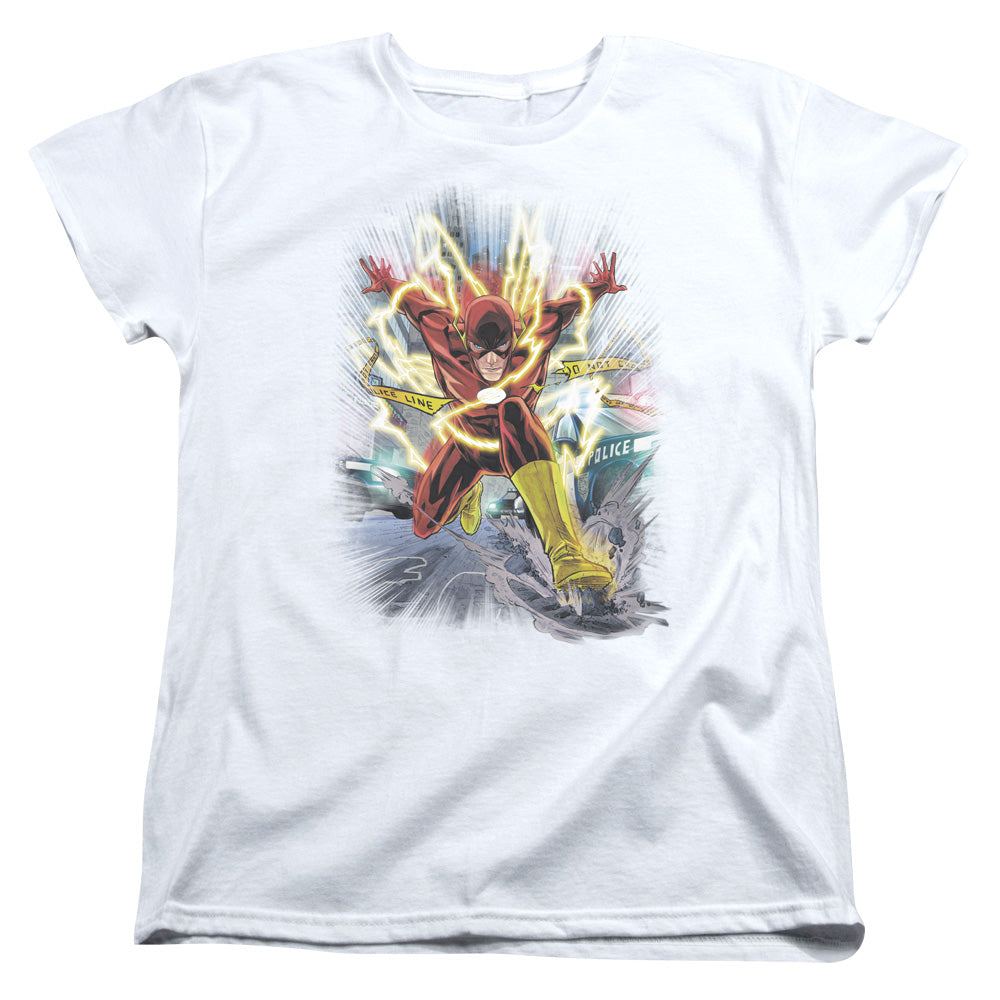 JLA/BRIGHTEST DAY FLASH - S/S WOMENS TEE - WHITE