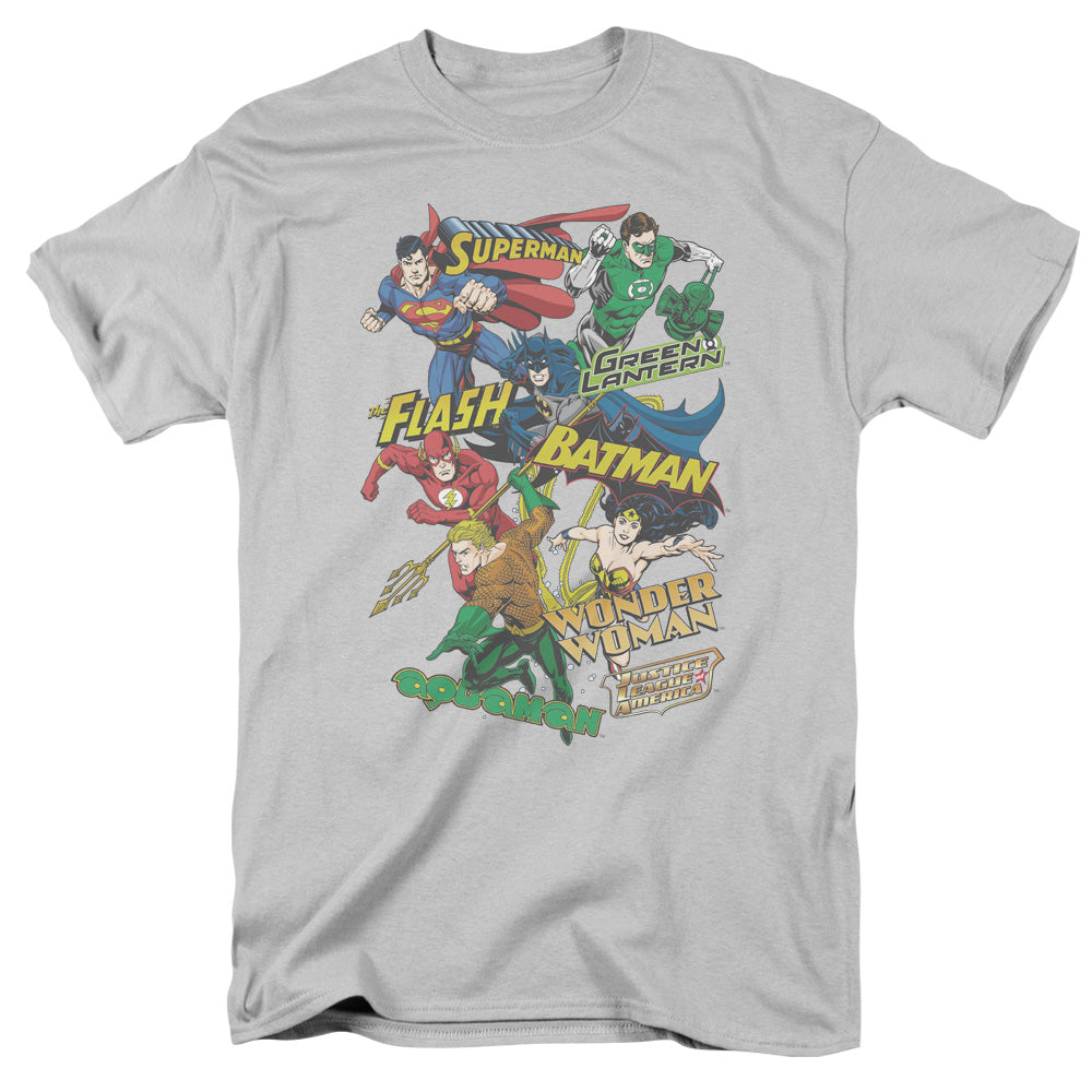 JLA/JUSTICE COLLAGE - S/S ADULT 18/1 - SILVER